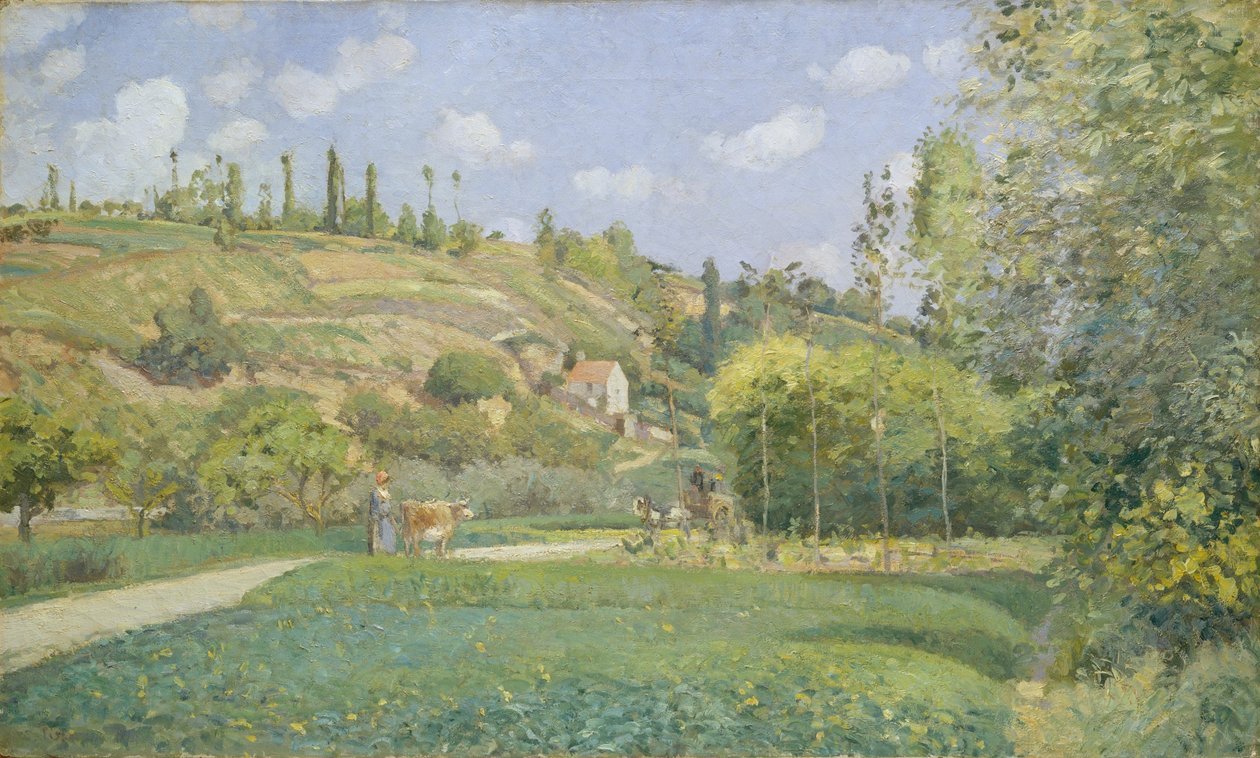 Cowherd ve Valhermeil, Auvers-sur-Oise od Camille Jacob Pissarro