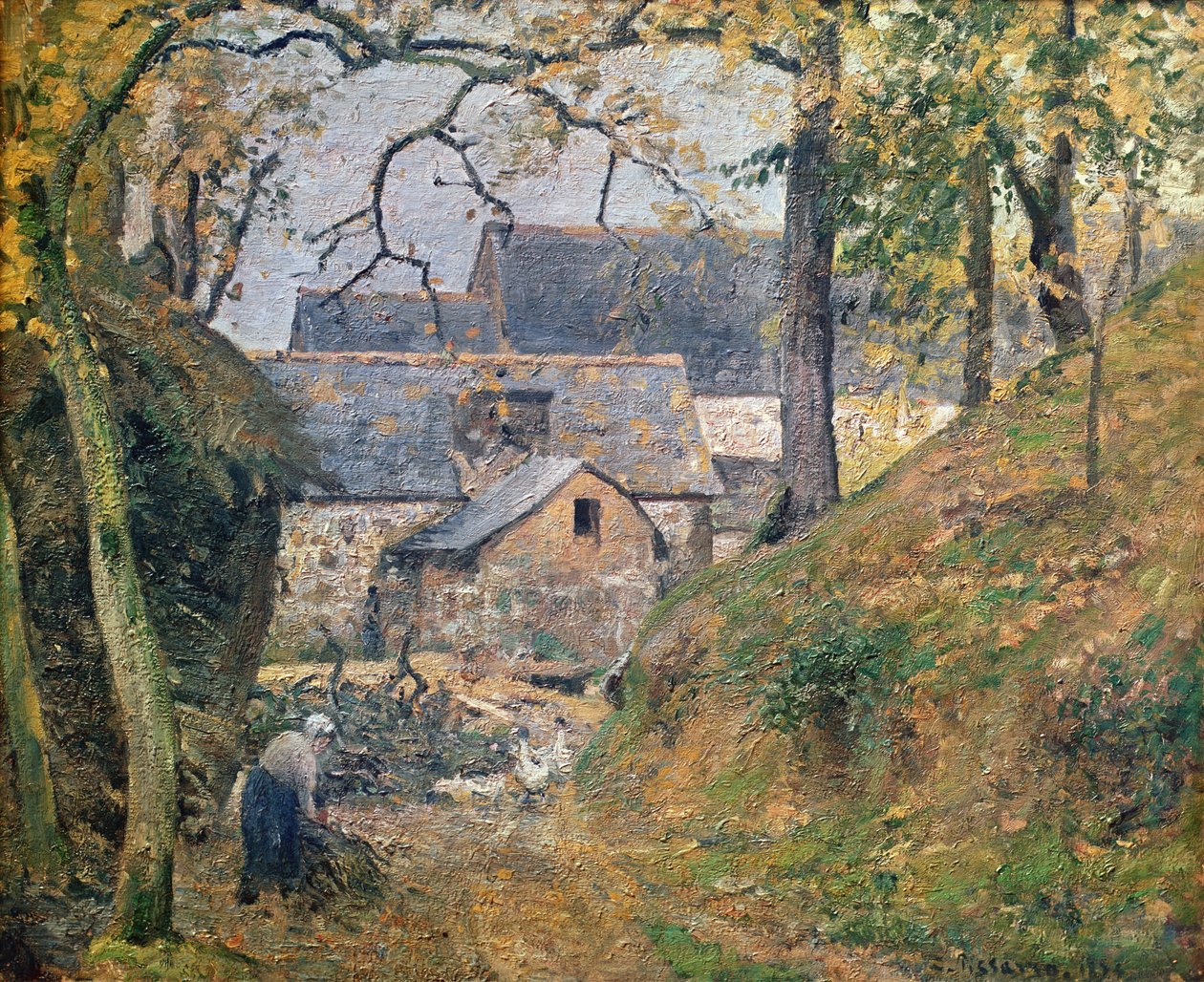Farma v Montfoucault, 1894 od Camille Jacob Pissarro