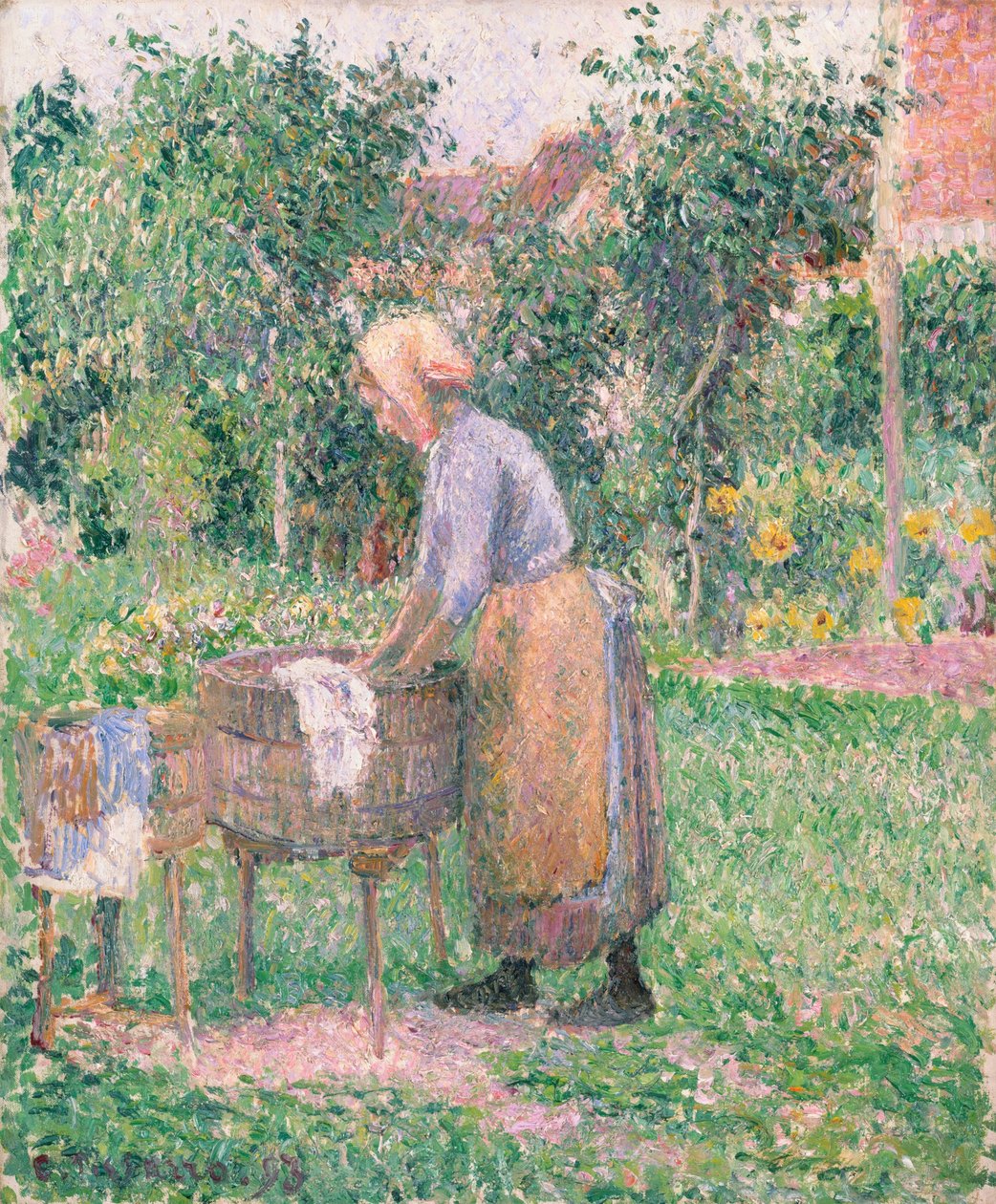 Pračka v Éragny od Camille Jacob Pissarro