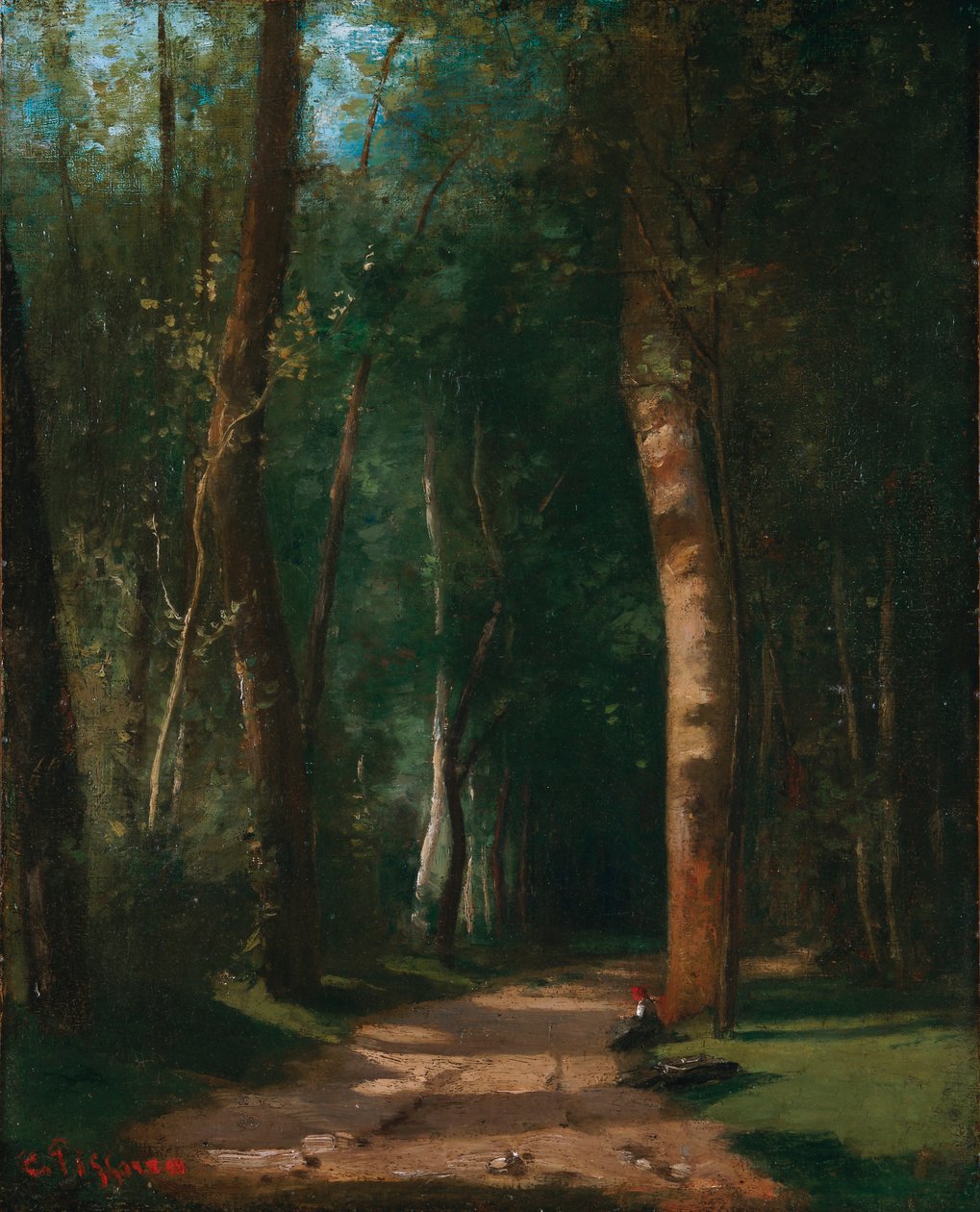 Alej v lese od Camille Jacob Pissarro