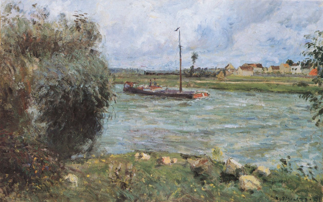 Banky Oise v Pontoise od Camille Jacob Pissarro