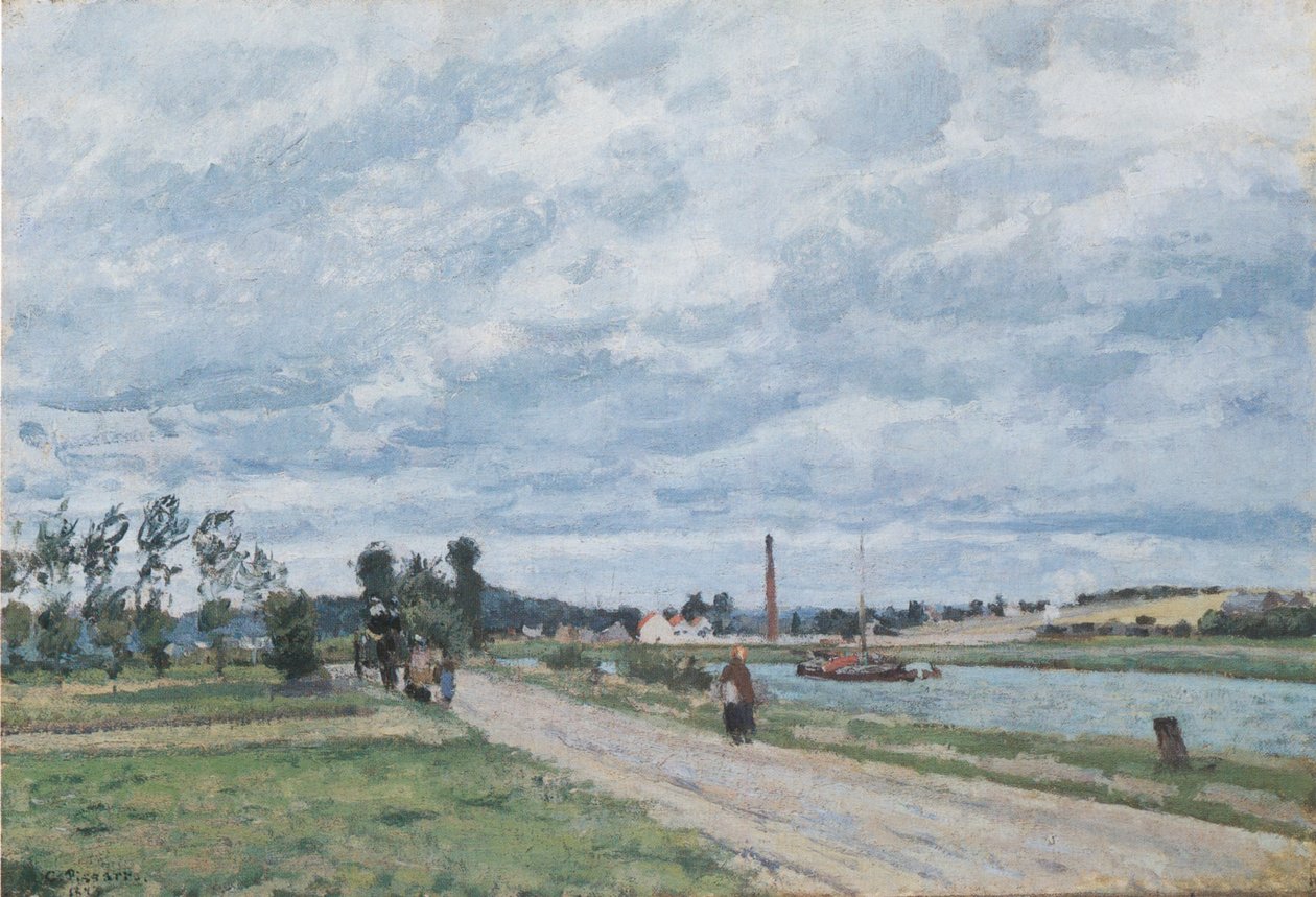 Banky Oise, Pontoise od Camille Jacob Pissarro