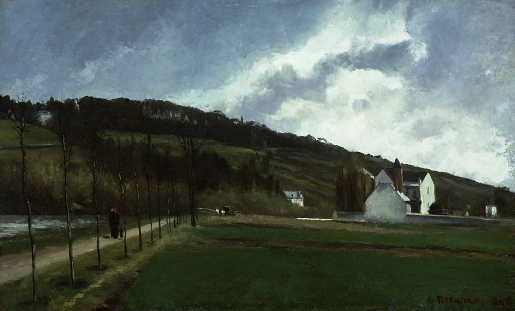 Banky na Marně v zimě od Camille Jacob Pissarro