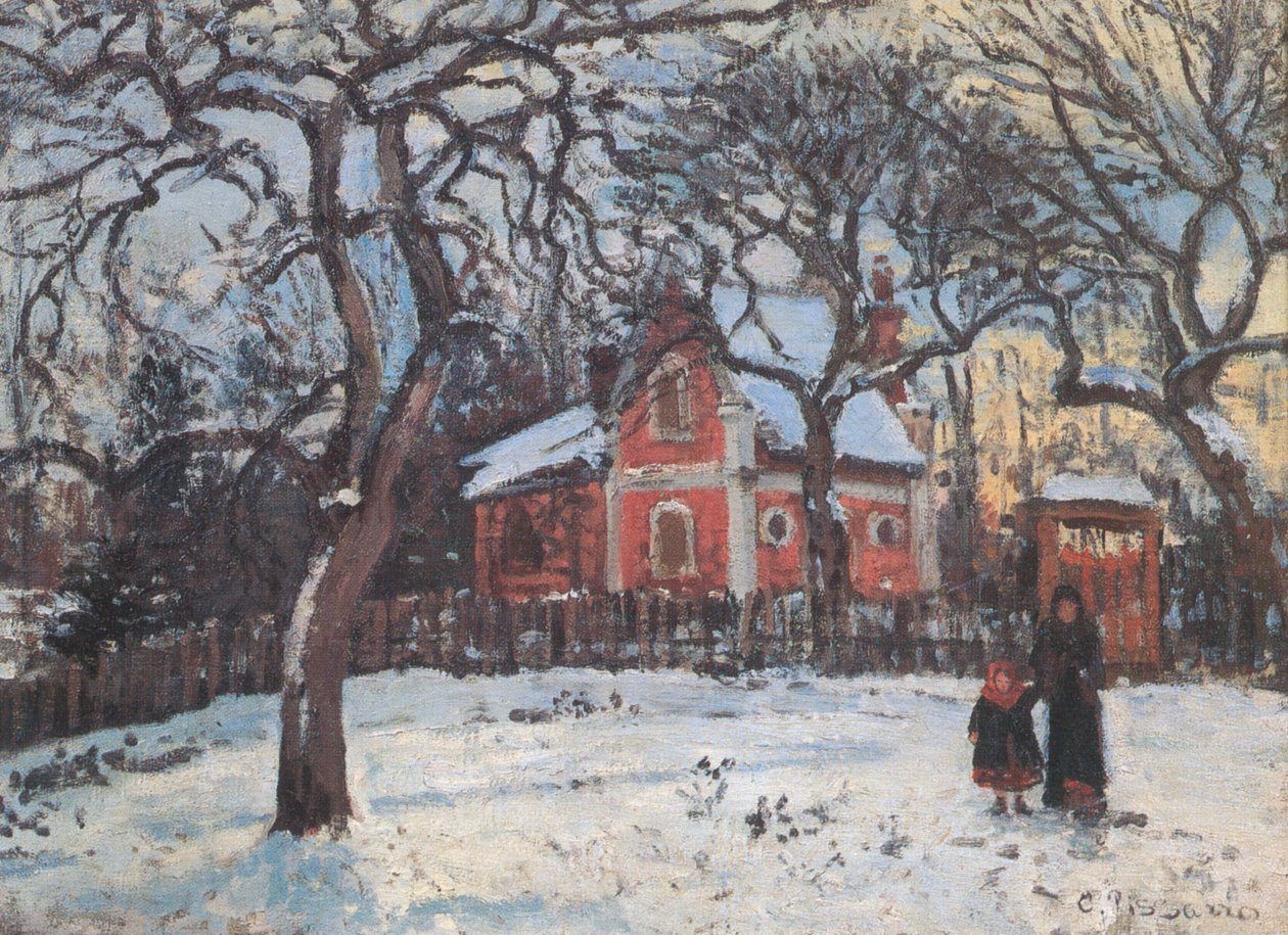 Kaštany v Louveciennes od Camille Jacob Pissarro