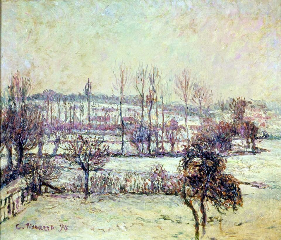 Efekt sněhu v Eragny od Camille Jacob Pissarro