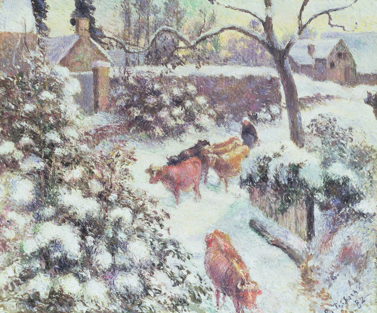 Sněhový efekt v Montfoucault, 1882 od Camille Jacob Pissarro