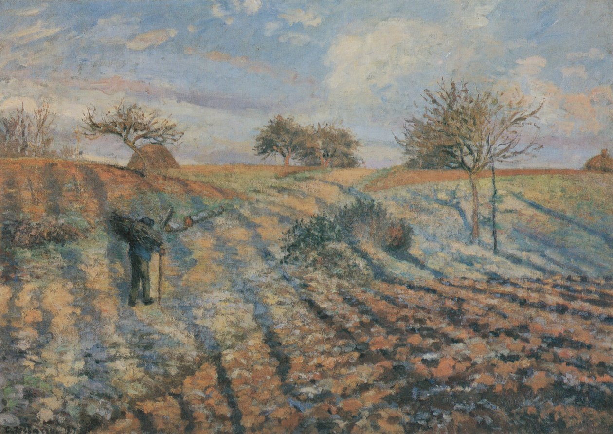 Jiný mráz, stará cesta do Ennery, Pontoise od Camille Jacob Pissarro