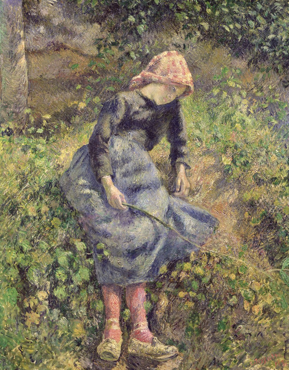 Dívka s holí, 1881 od Camille Jacob Pissarro
