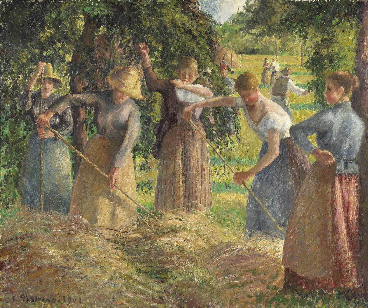 Sklizeň sena v Éragny od Camille Jacob Pissarro