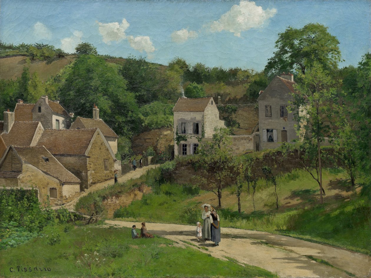 LHermitage v Pontoise od Camille Jacob Pissarro