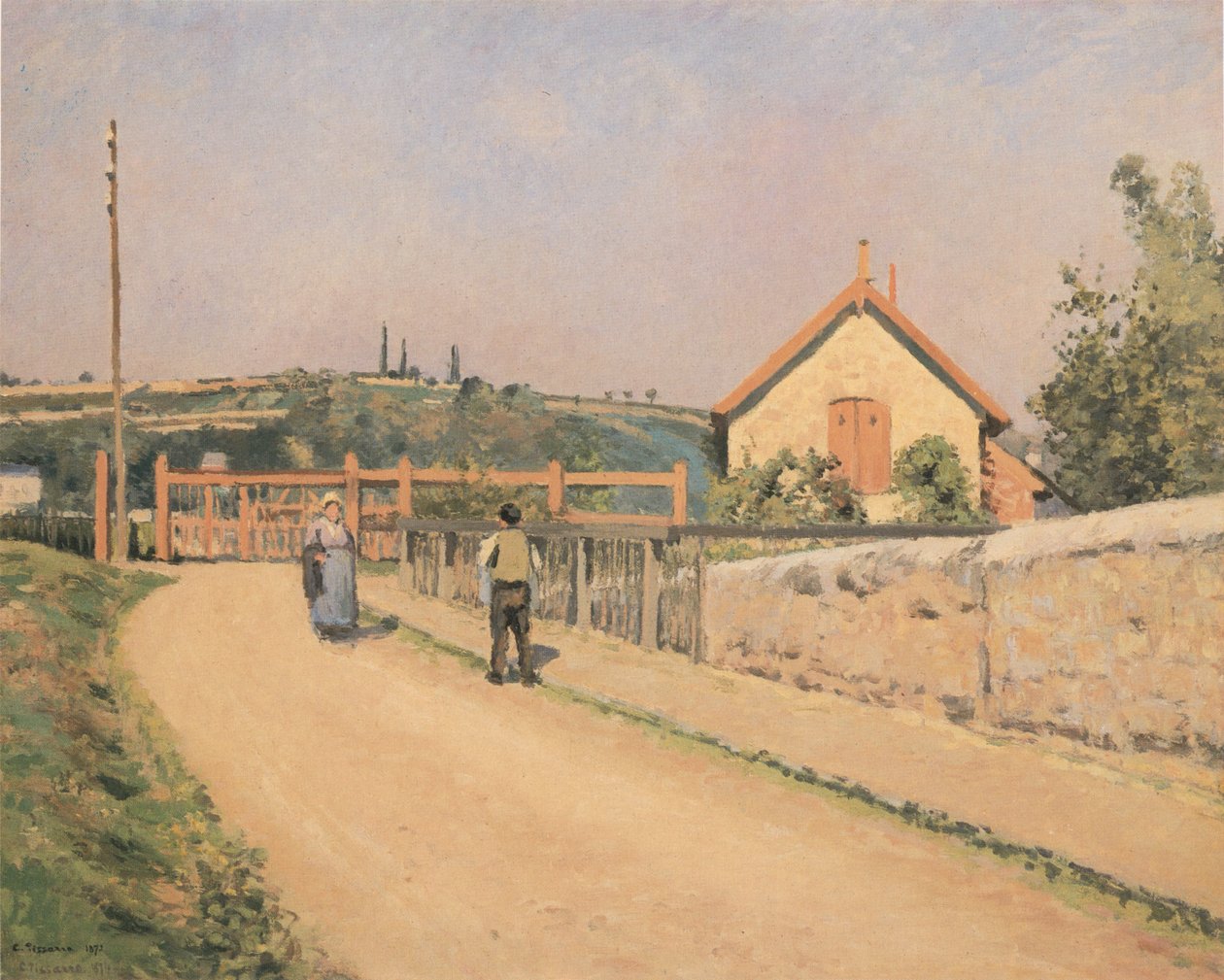 Bariéra železnice Pâtis poblíž Pontoise od Camille Jacob Pissarro