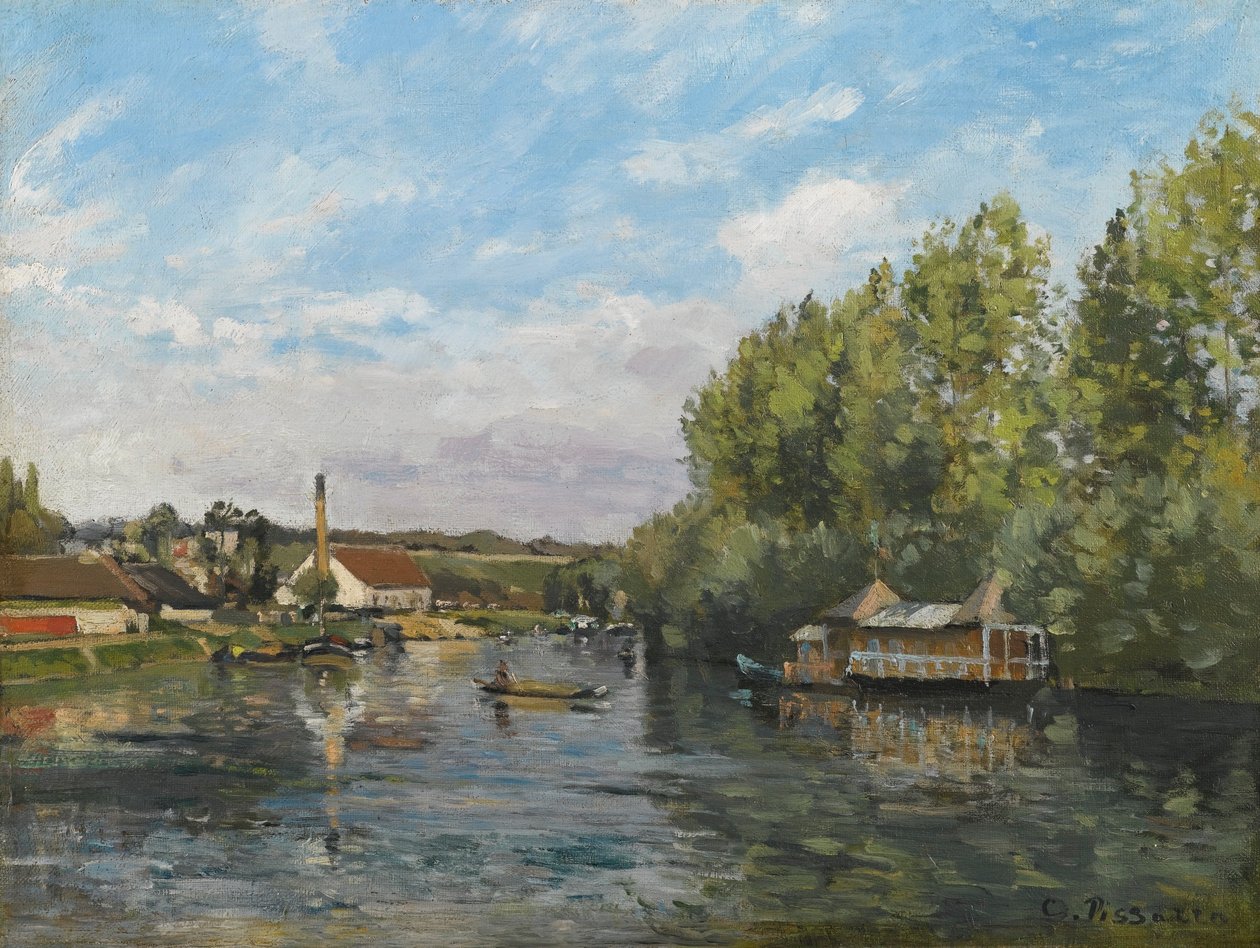 Seina v Port-Marly od Camille Jacob Pissarro