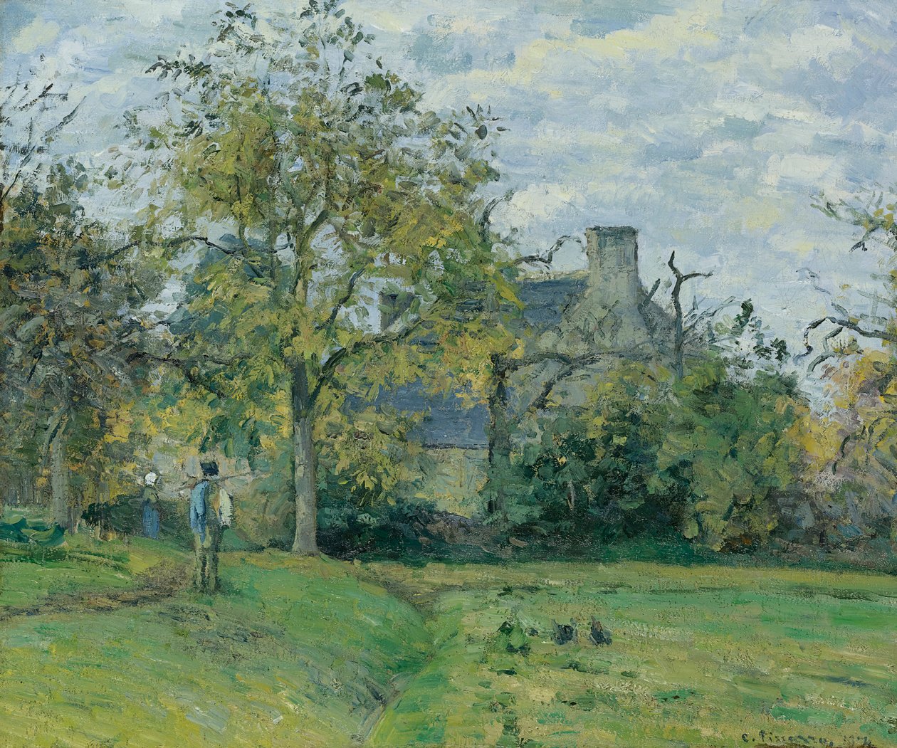 Pietteův dům v Montfoucaultu od Camille Jacob Pissarro