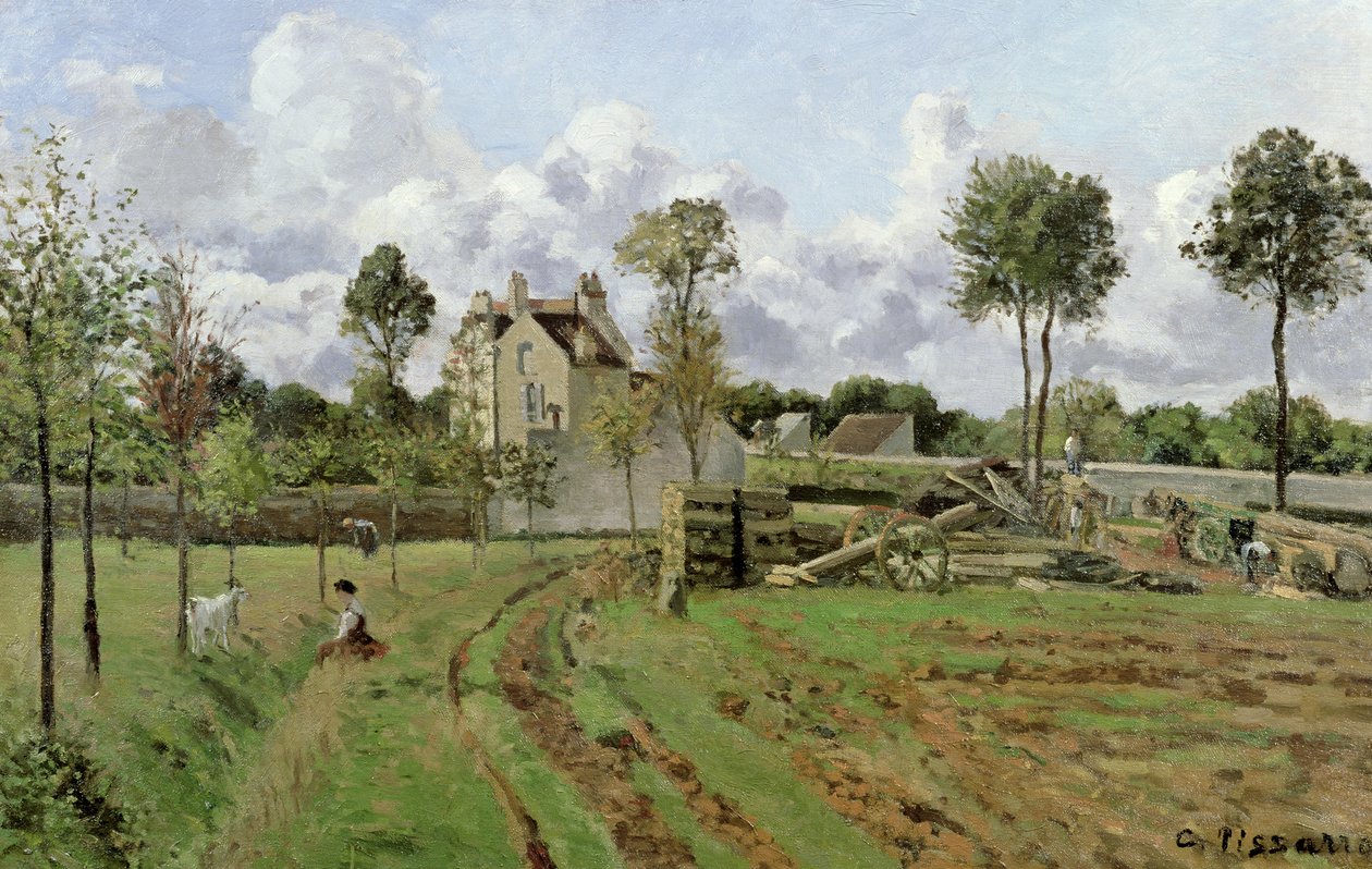 Krajina, Louveciennes, asi 1872 od Camille Jacob Pissarro
