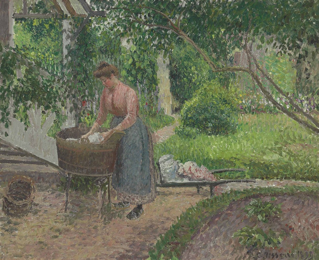 Pračka v Eragnyho zahradě od Camille Jacob Pissarro