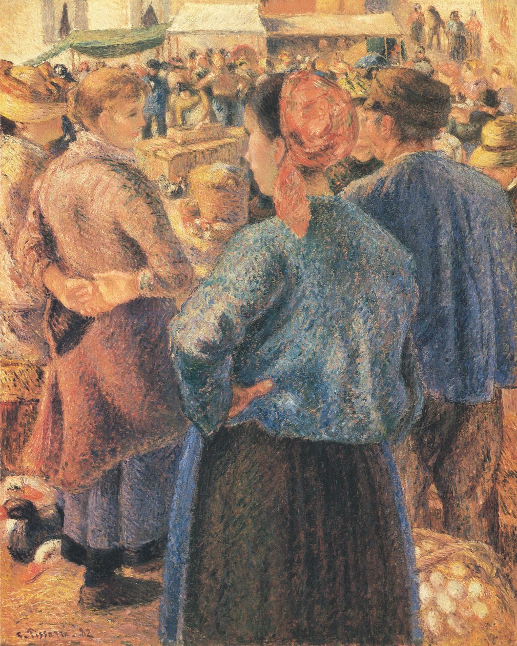 Drůbeží trh, Pontoise od Camille Jacob Pissarro