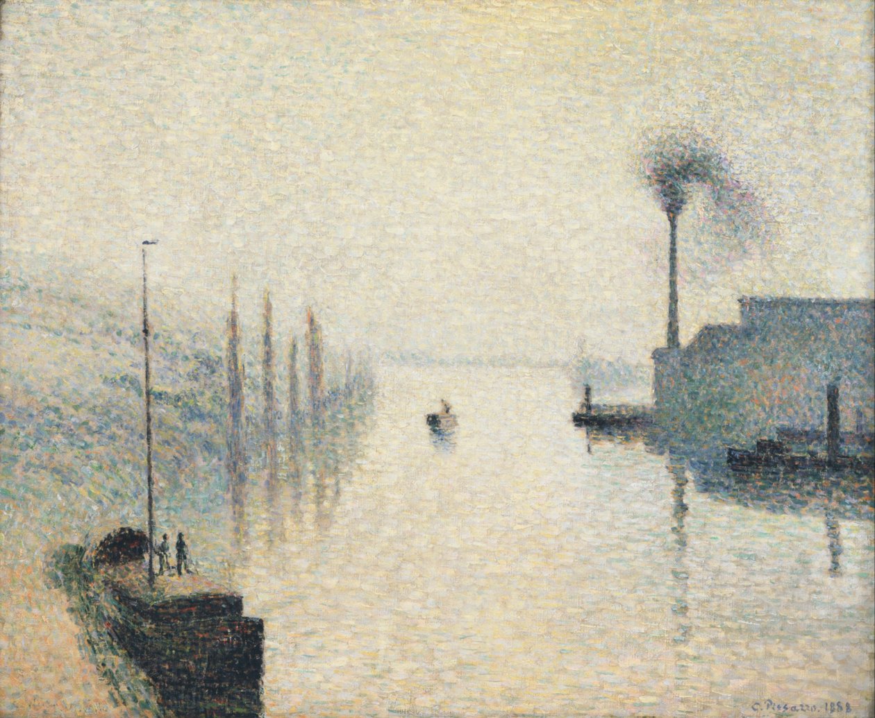 LÎle Lacroix, Rouen (Vliv mlhy) od Camille Jacob Pissarro