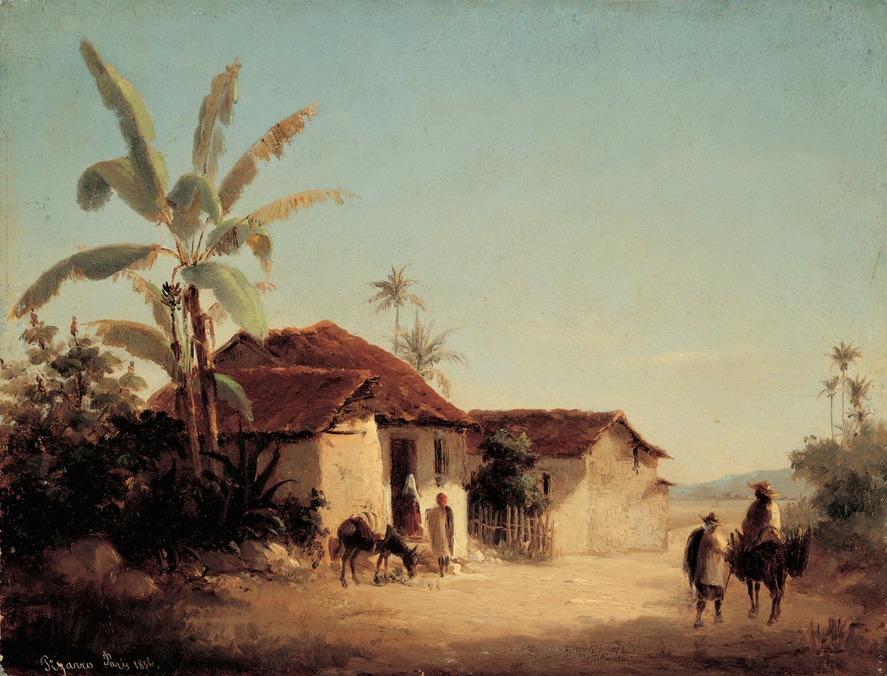 Krajina s hovědy a palmami od Camille Jacob Pissarro