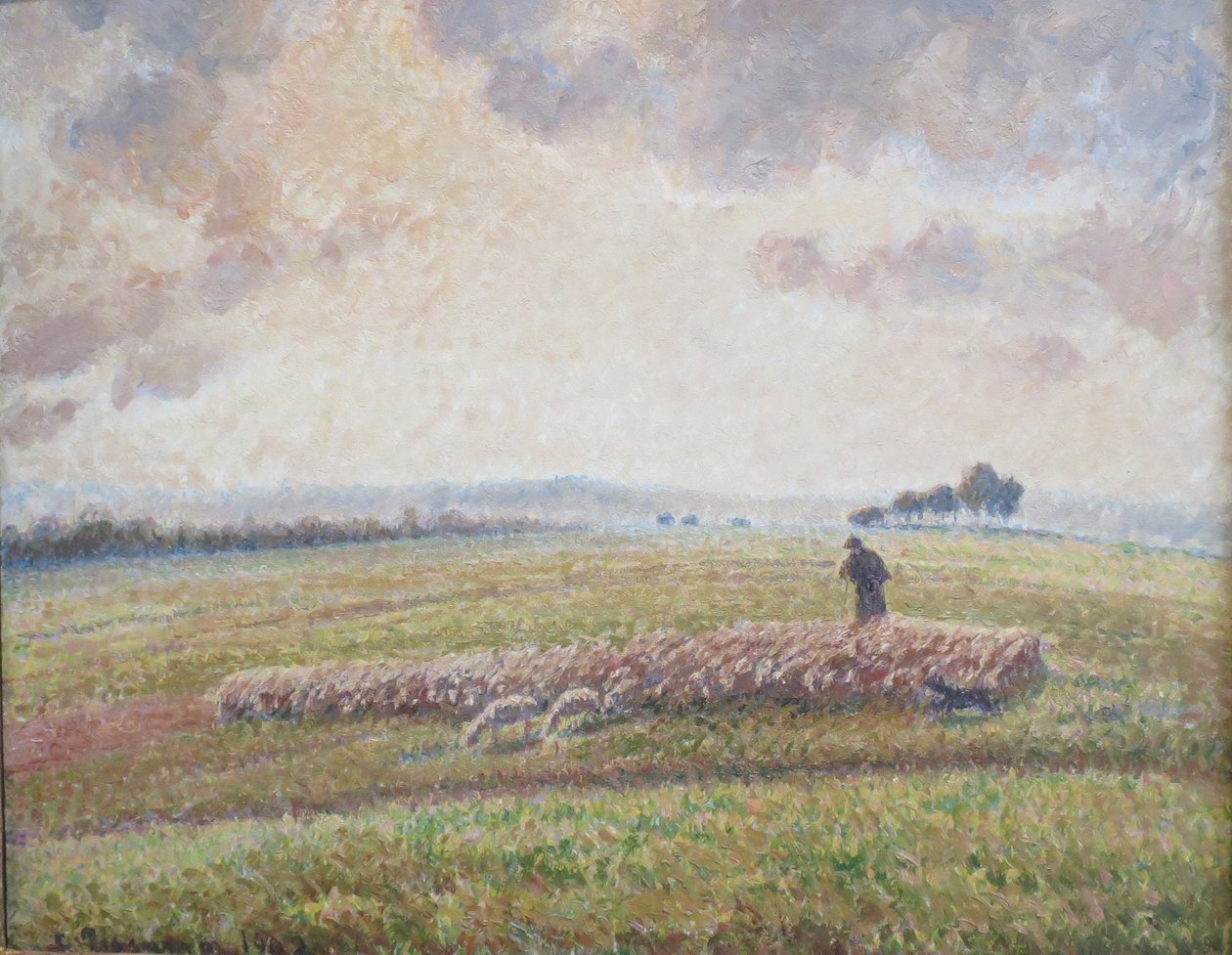 Krajina se stádem ovcí od Camille Jacob Pissarro