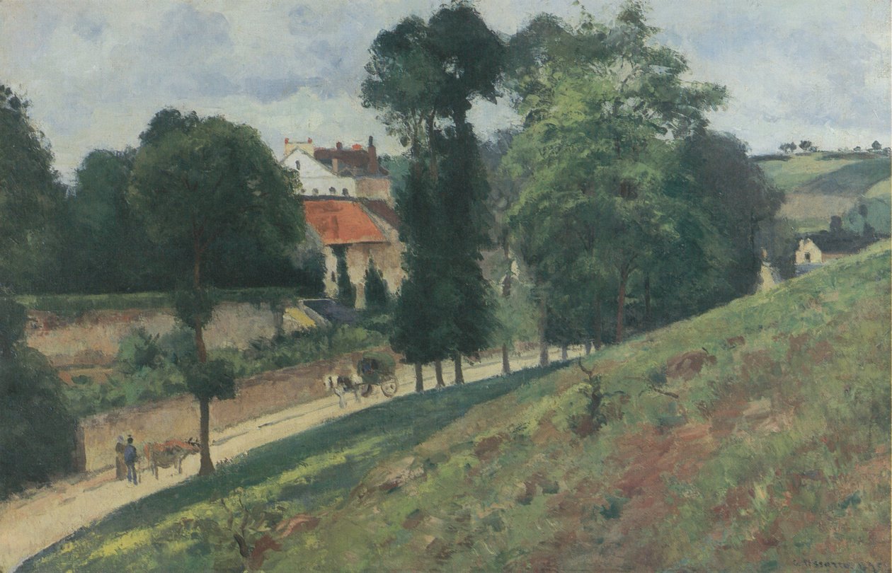 Route de Saint-Antoine v L´Hermitage, Pontoise od Camille Jacob Pissarro