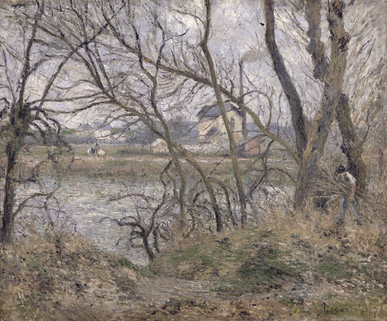 The Banks of the Oise, poblíž Pontoise, Cloudy Weather, 1878 od Camille Jacob Pissarro