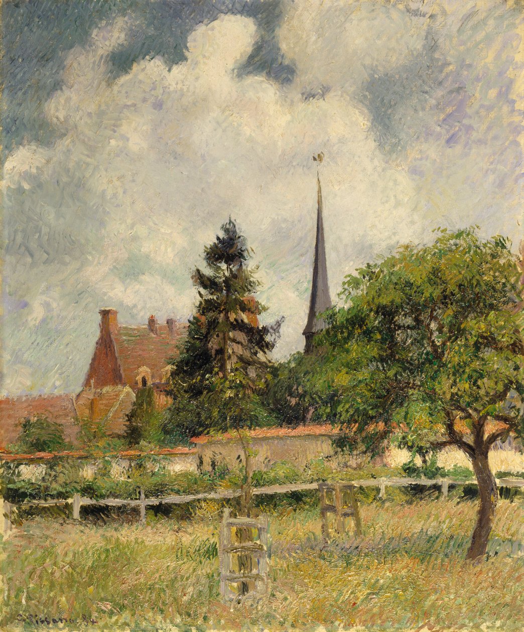 Církev v Eragny od Camille Jacob Pissarro