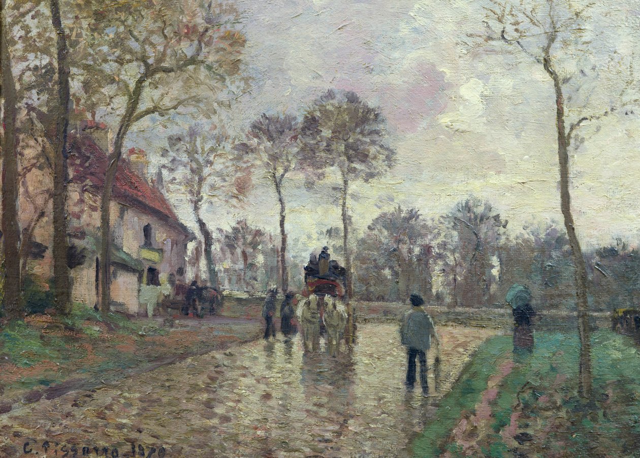 Kočár do Louveciennes, 1870 od Camille Jacob Pissarro