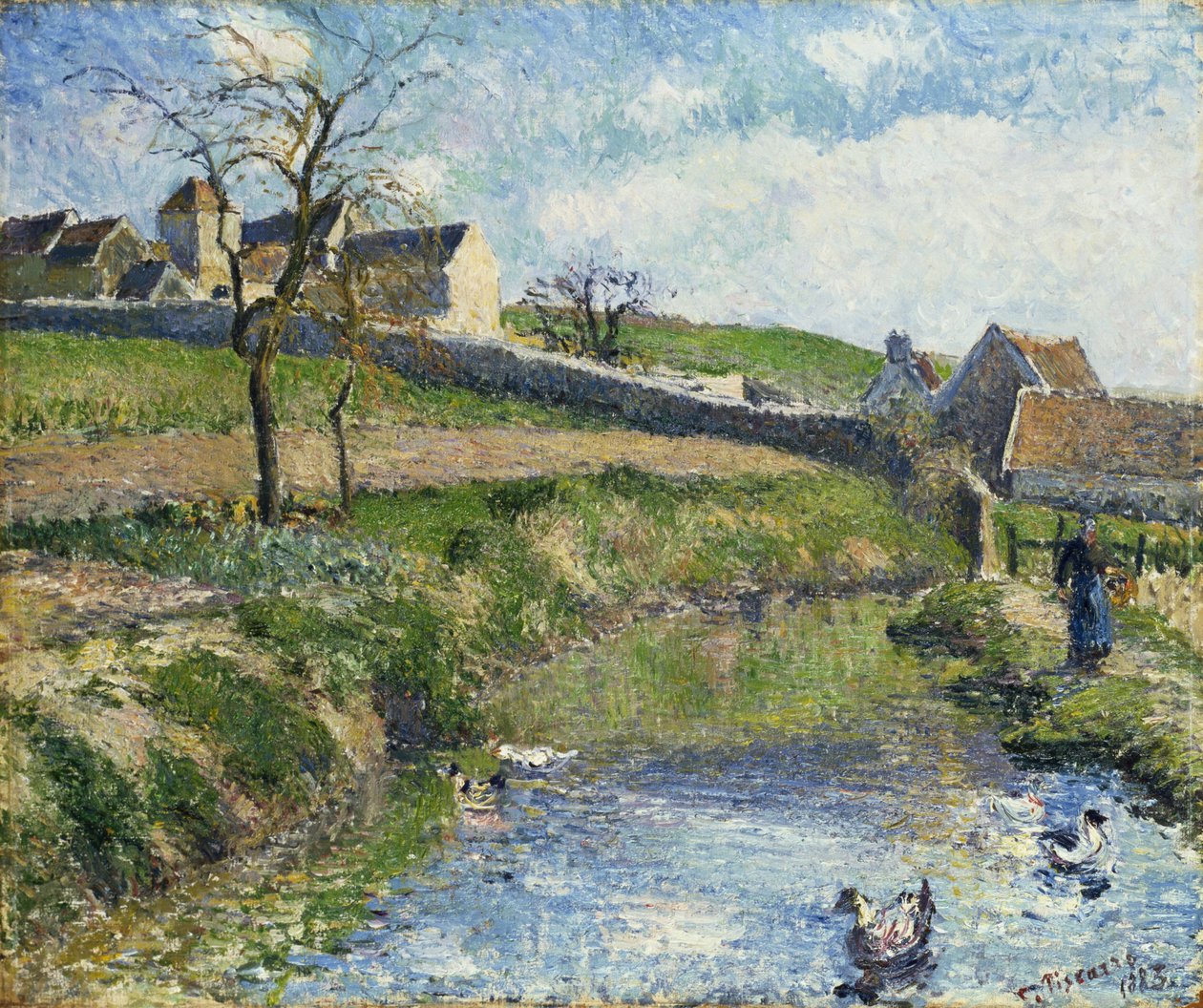 Statek v Osny, 1883 od Camille Jacob Pissarro