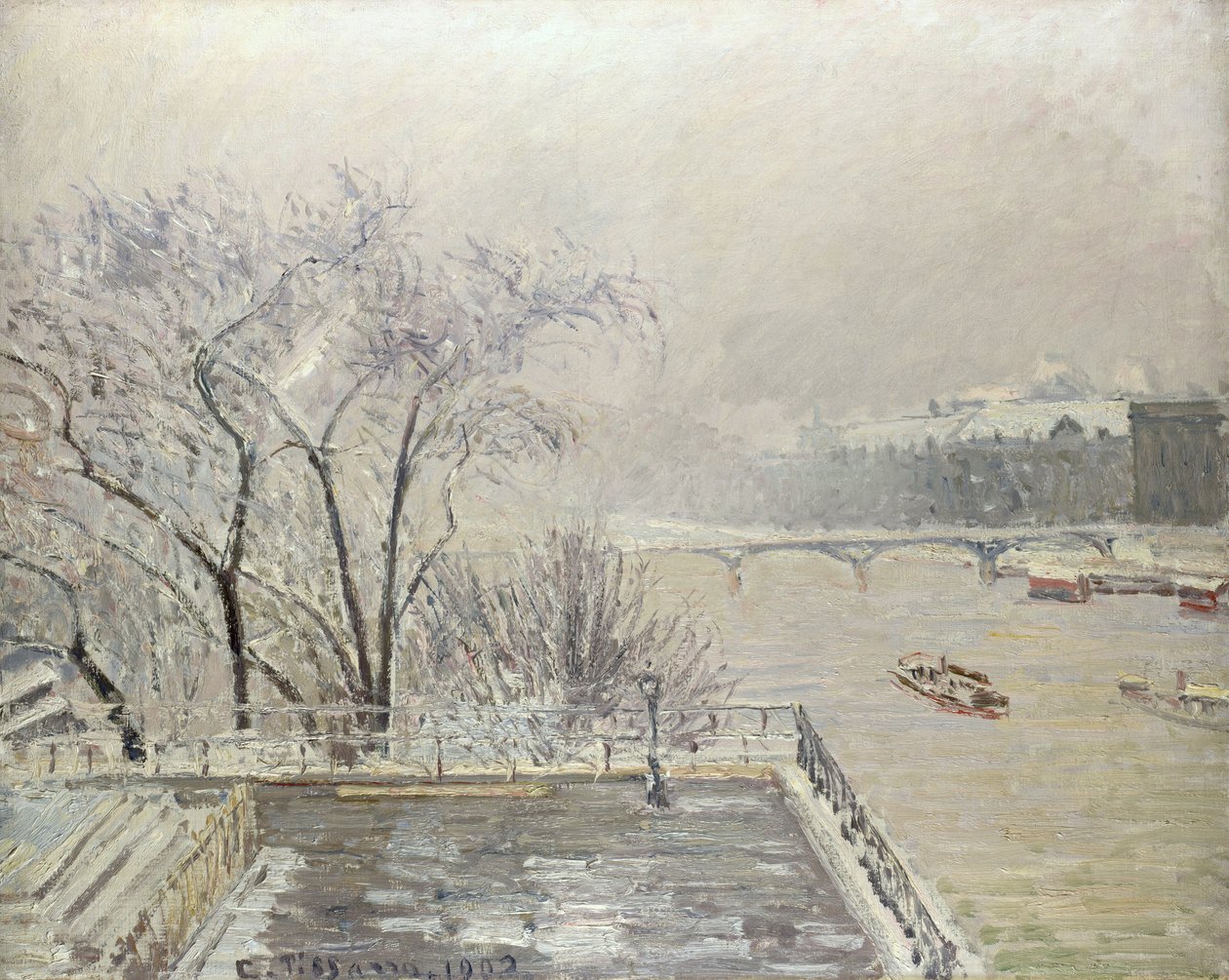 Louvre pod sněhem od Camille Jacob Pissarro