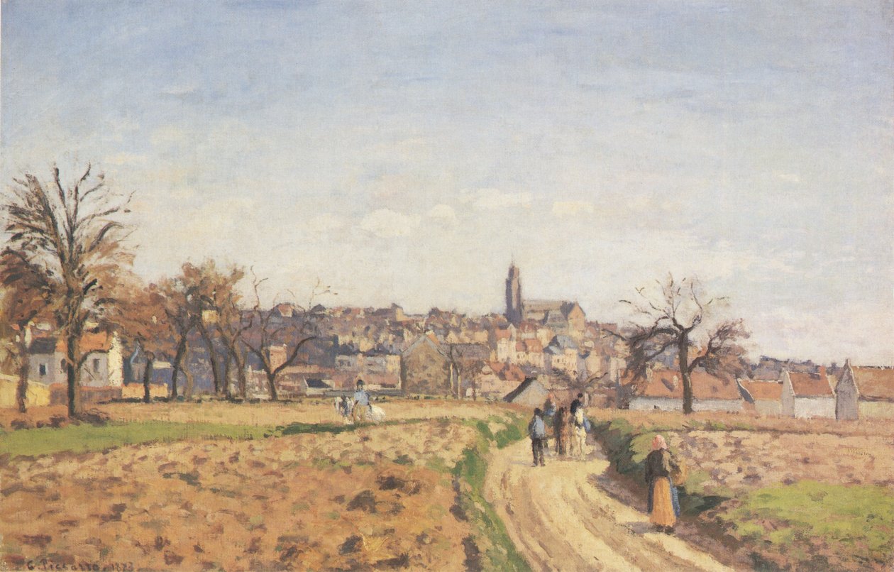 Pohled na Pontoise od Camille Jacob Pissarro