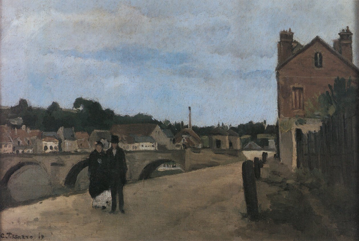 Pohled na Pontoise, quai du Pothuis od Camille Jacob Pissarro