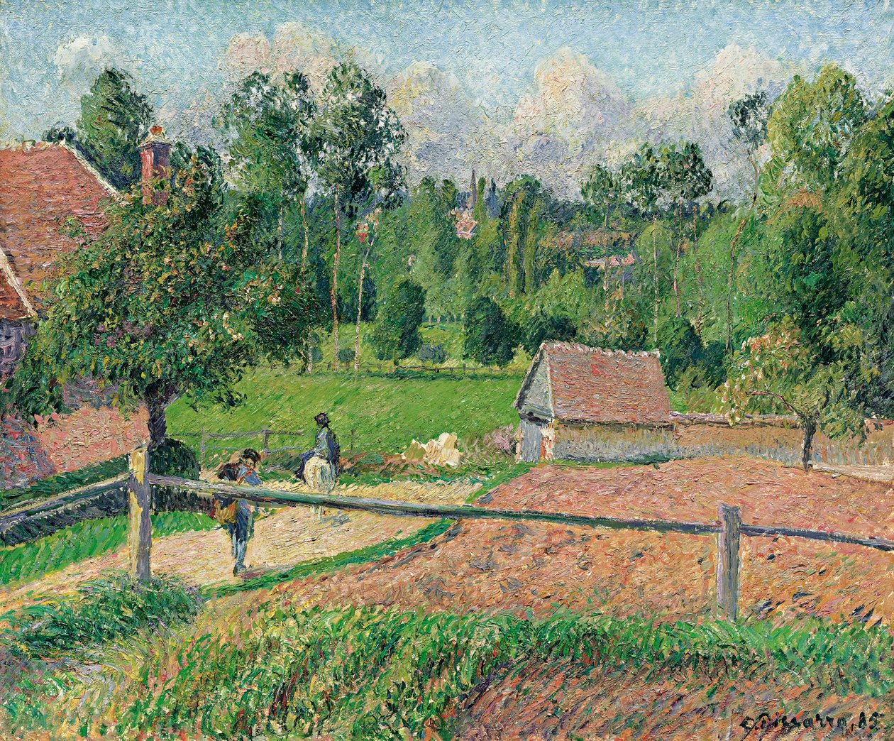 Pohled z umělcova okna, Eragny od Camille Jacob Pissarro