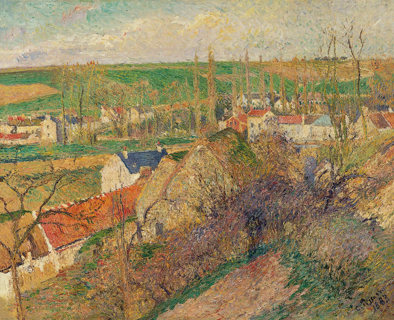 Pohled na vesnici Osny od Camille Jacob Pissarro