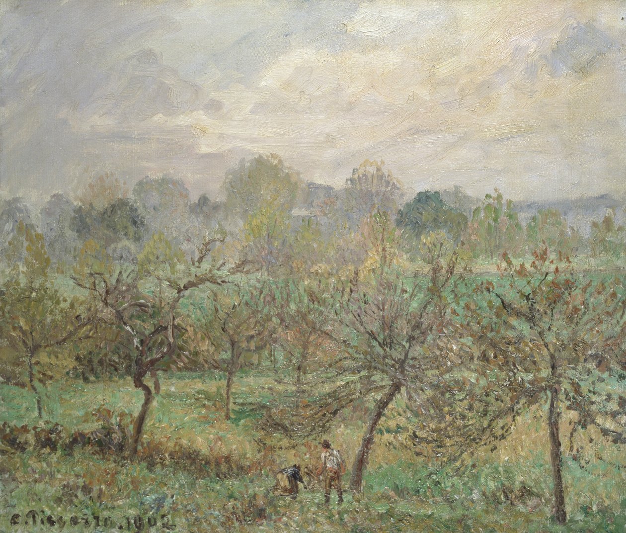 Podzim, ranní mlha, Éragny-sur-Epte, 1902 od Camille Jacob Pissarro