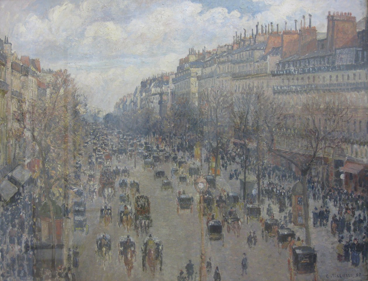 Boulevard Montmartre, odpolední slunce od Camille Jacob Pissarro