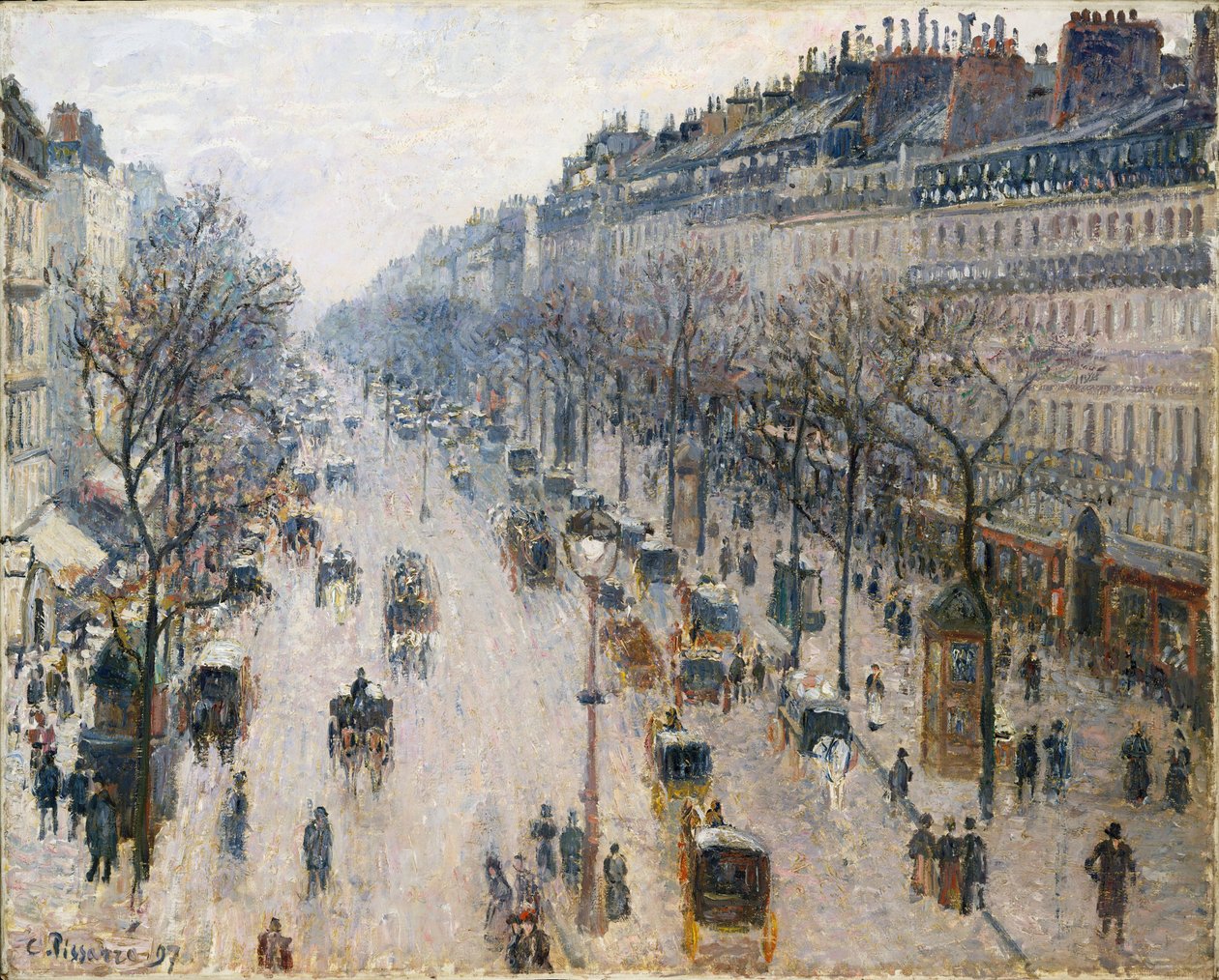Boulevard Montmartre v zimním ránu od Camille Jacob Pissarro