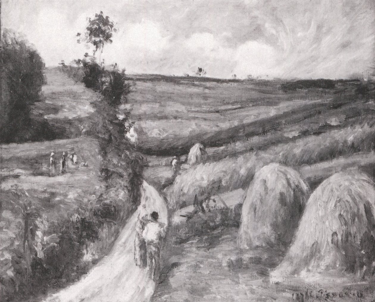 Cesta do kopce, kolem Pontoise od Camille Jacob Pissarro