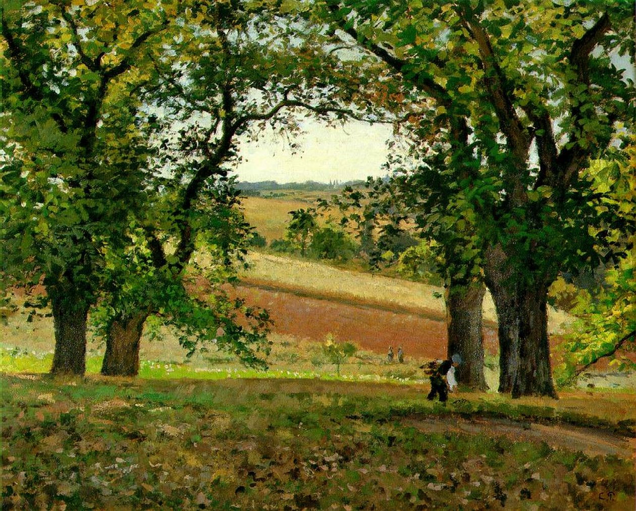 Chestnut Trees at Osny, c.1873 od Camille Jacob Pissarro