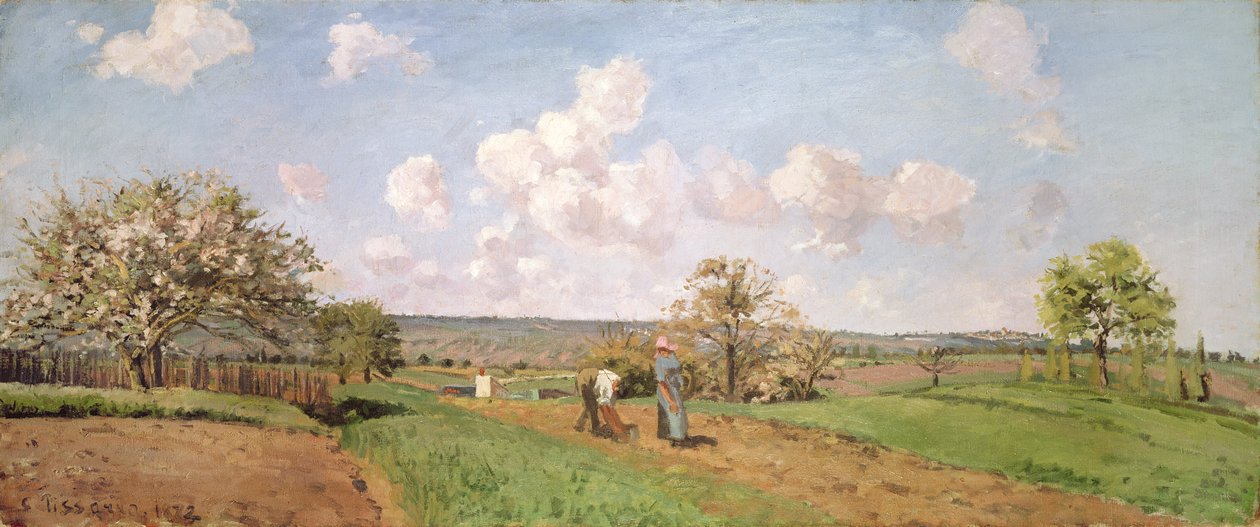 "V polích", 1872 od Camille Jacob Pissarro