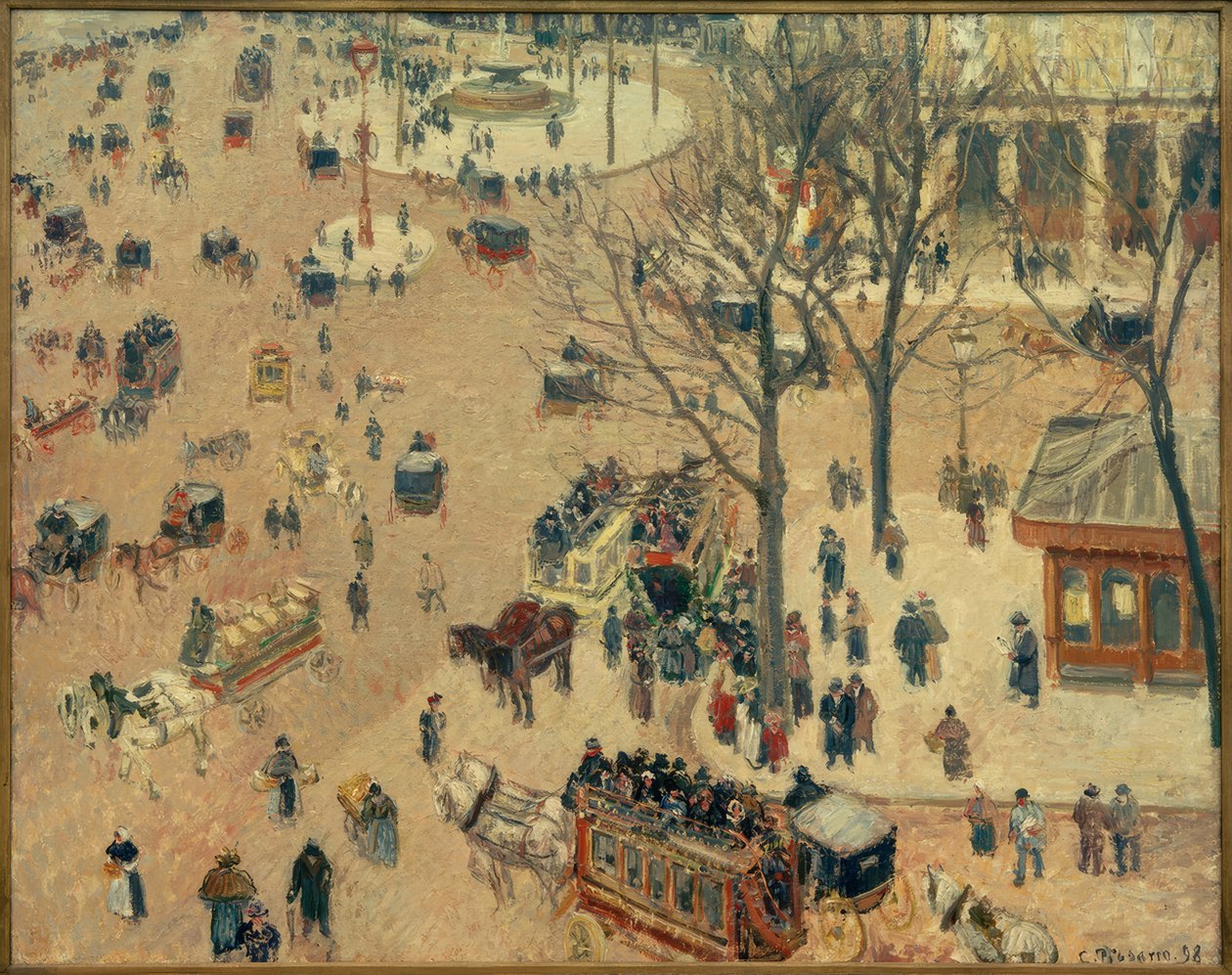 Francouzské divadelní náměstí od Camille Jacob Pissarro