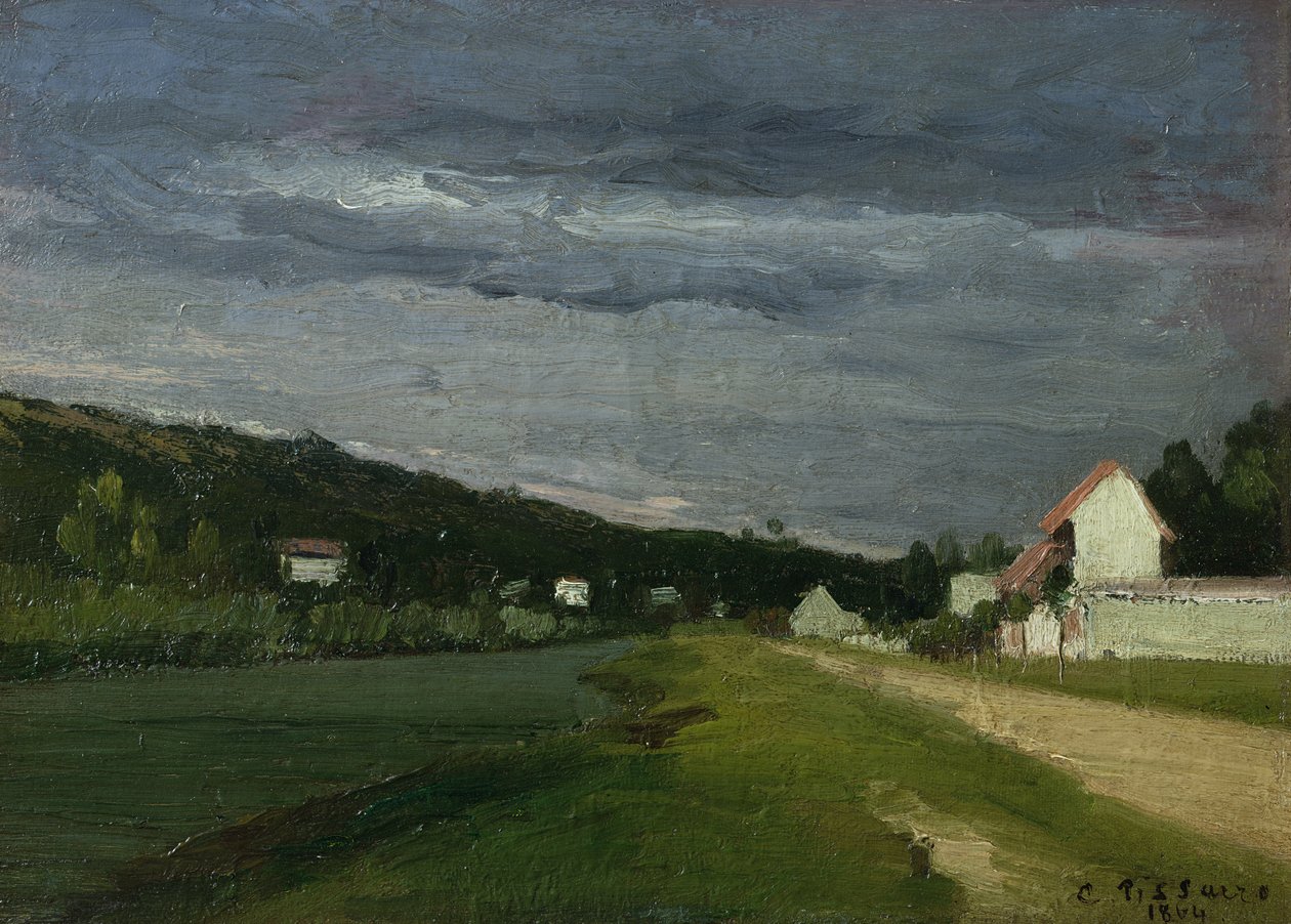 Krajina s bouřlivou oblohou, 1864 od Camille Jacob Pissarro