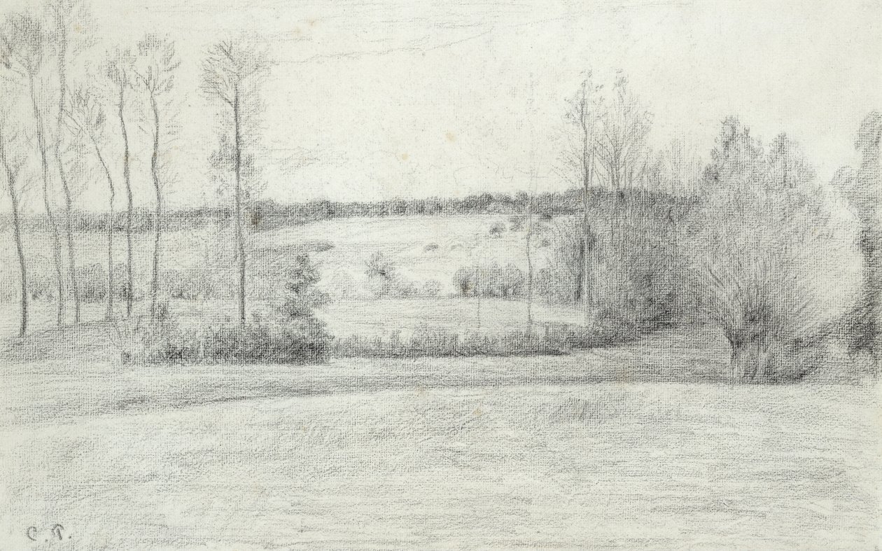 Krajina se stromy, 1895-1900 od Camille Jacob Pissarro