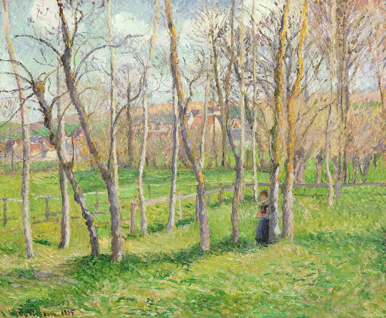 Louka v Bazincourt, 1885 od Camille Jacob Pissarro