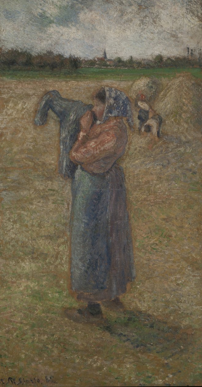 Rolnická žena v poli od Camille Jacob Pissarro