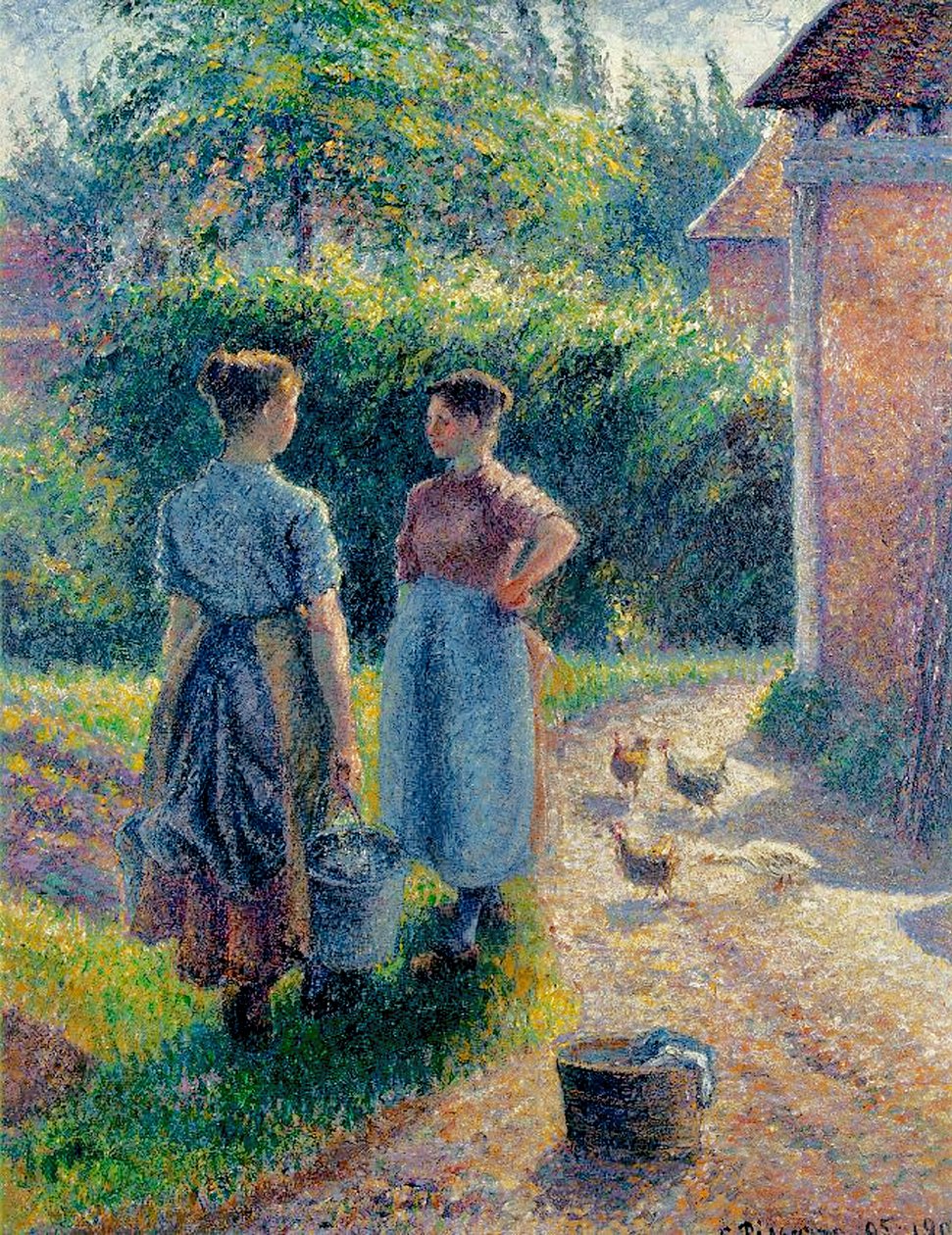Chatování selských žen v Eragny, 1895-1902 od Camille Jacob Pissarro