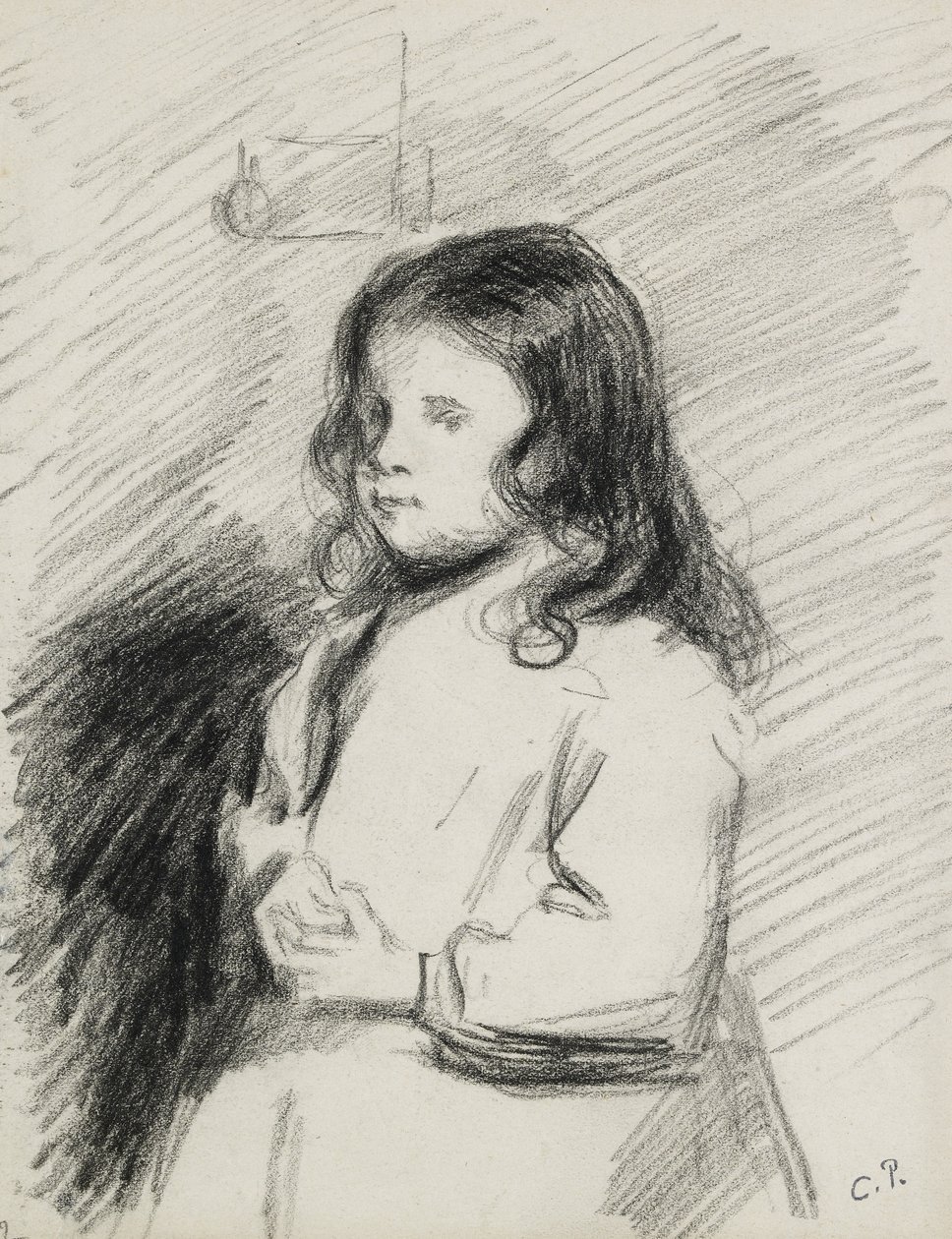 Portrét Ludovic-Rodo Pissarro (1878-1952), c. 1883 - 1884 (černá křída) od Camille Jacob Pissarro