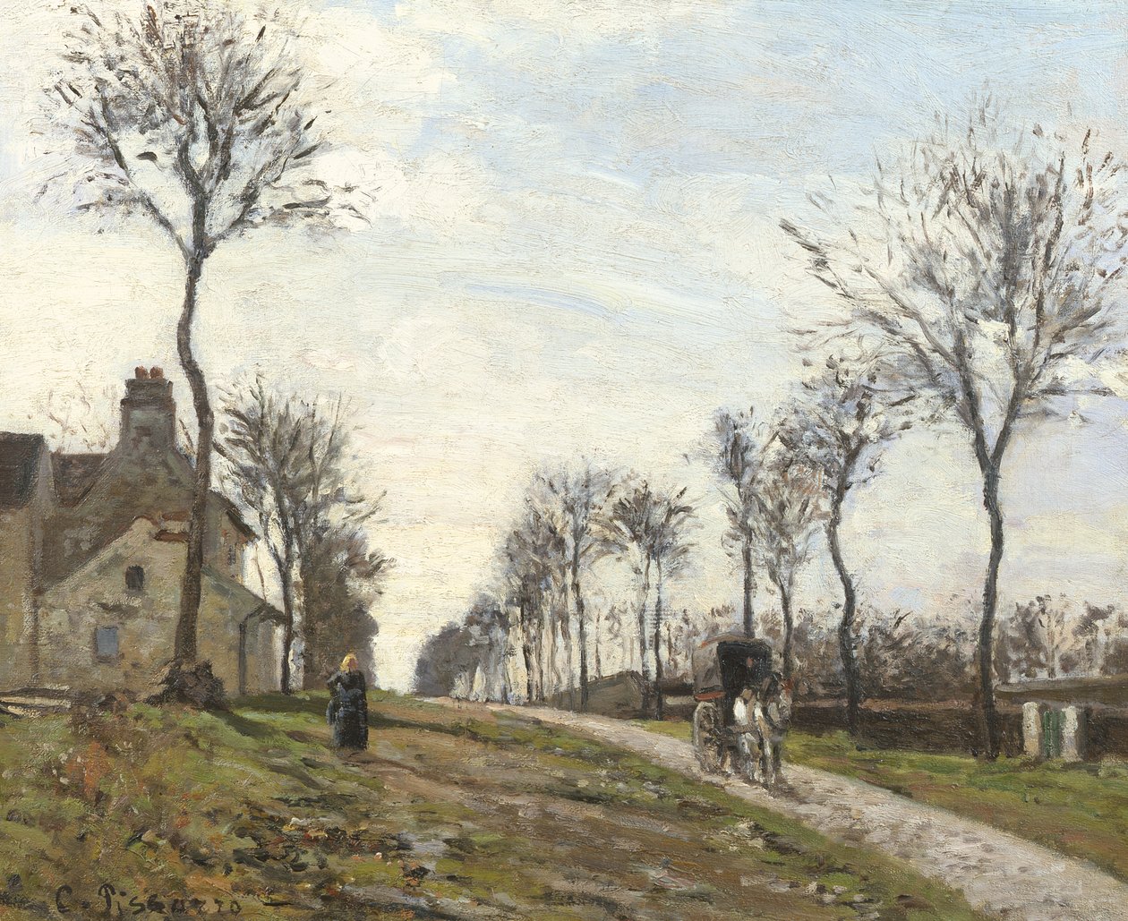 Road v Louveciennes, 1870 od Camille Jacob Pissarro