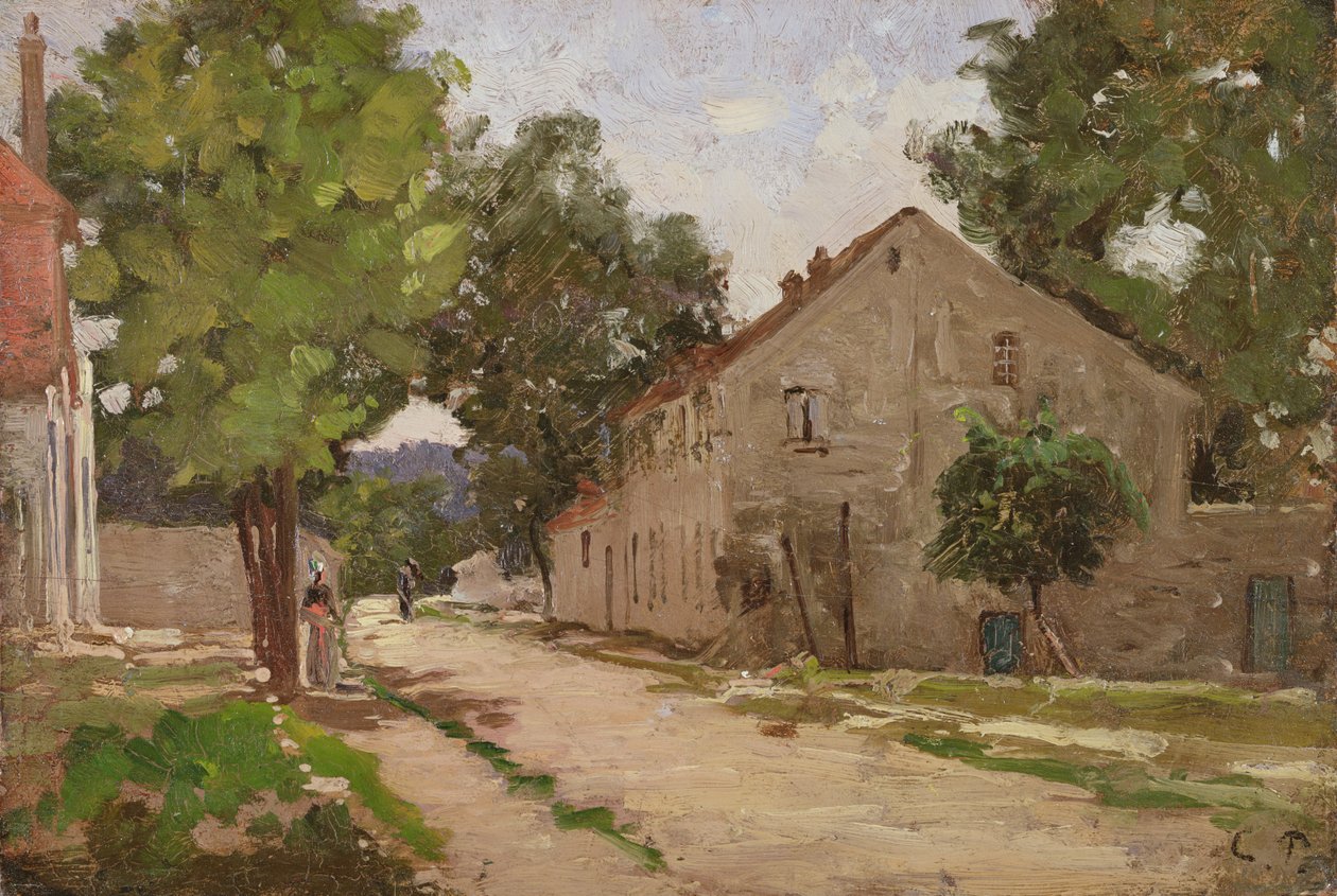 Route de Port-Marly, cca 1860-67 od Camille Jacob Pissarro