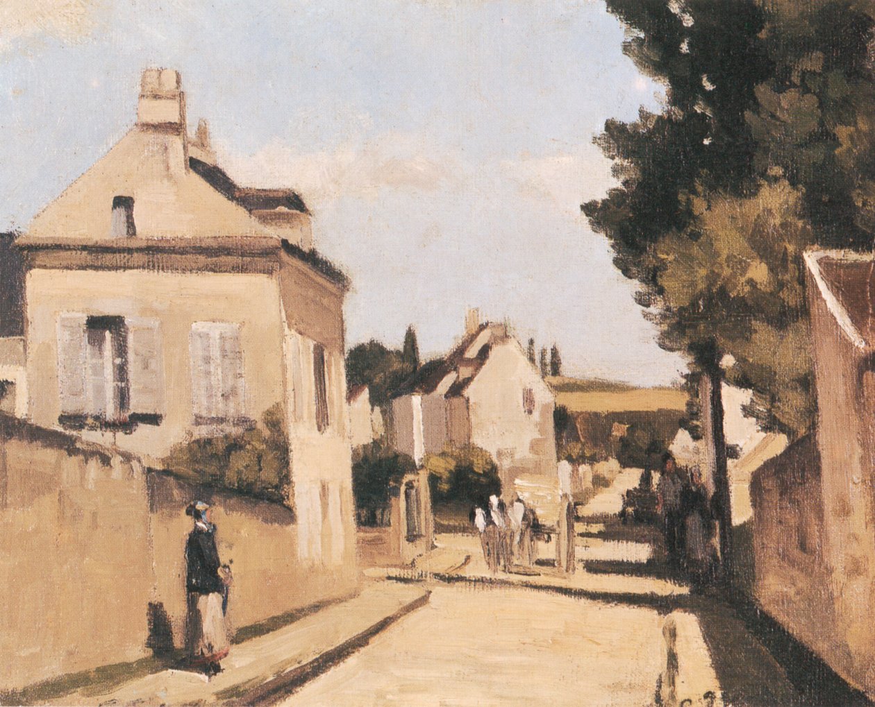 Rue L´Hermitage, Pontoise od Camille Jacob Pissarro