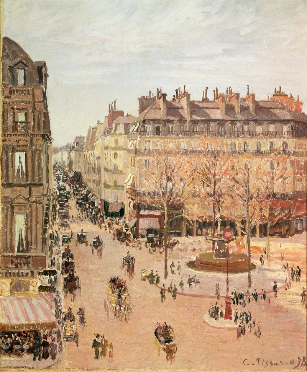 Rue Saint-Honore, Sun Effect, odpoledne, 1898 od Camille Jacob Pissarro